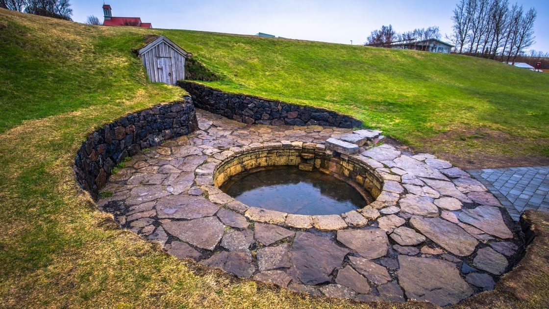 Icelandic geothermal bathing culture - Snorralaug - All Things Iceland podcast