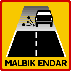 start of gravel road sign in Iceland