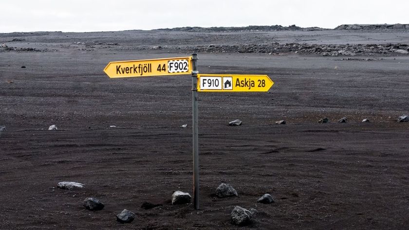 F-road sign for Askja in Iceland