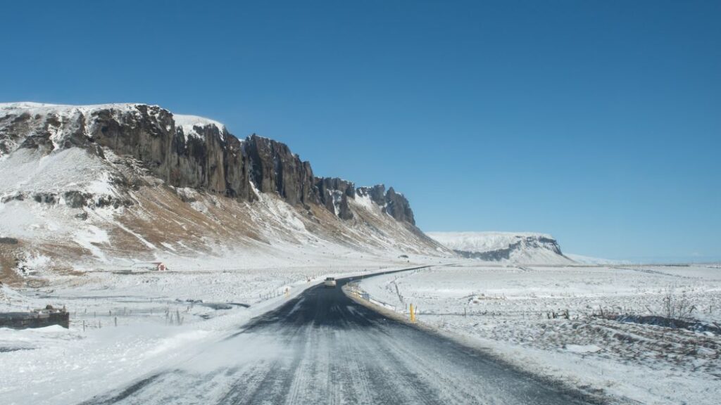 Road in Iceland during winter