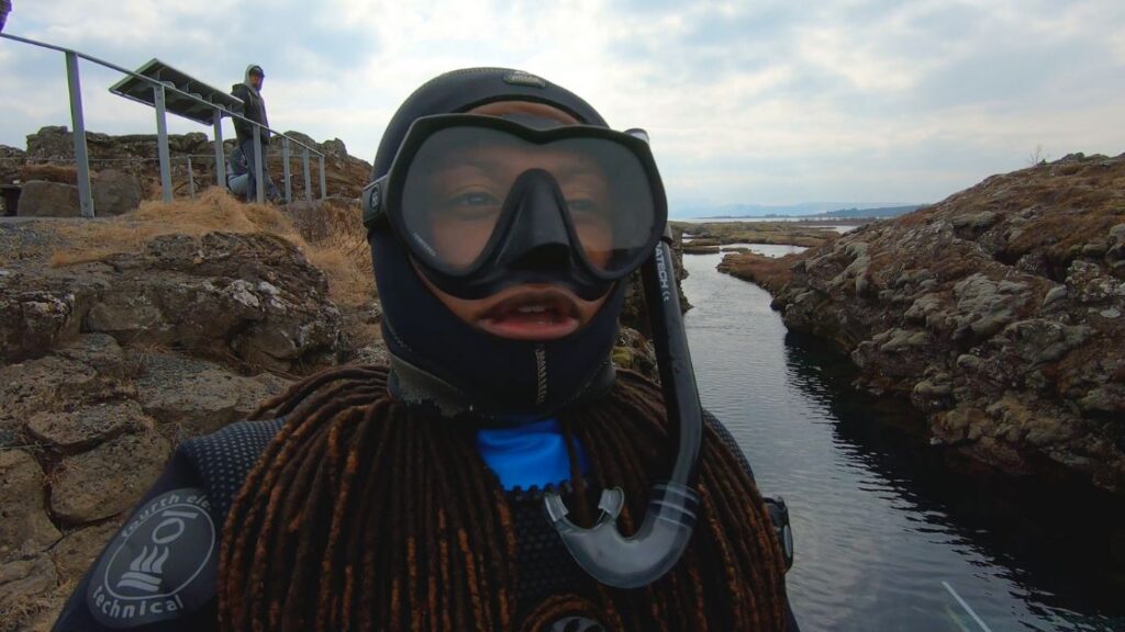 In my snorkeling gear about to get in Silfra Fissure
