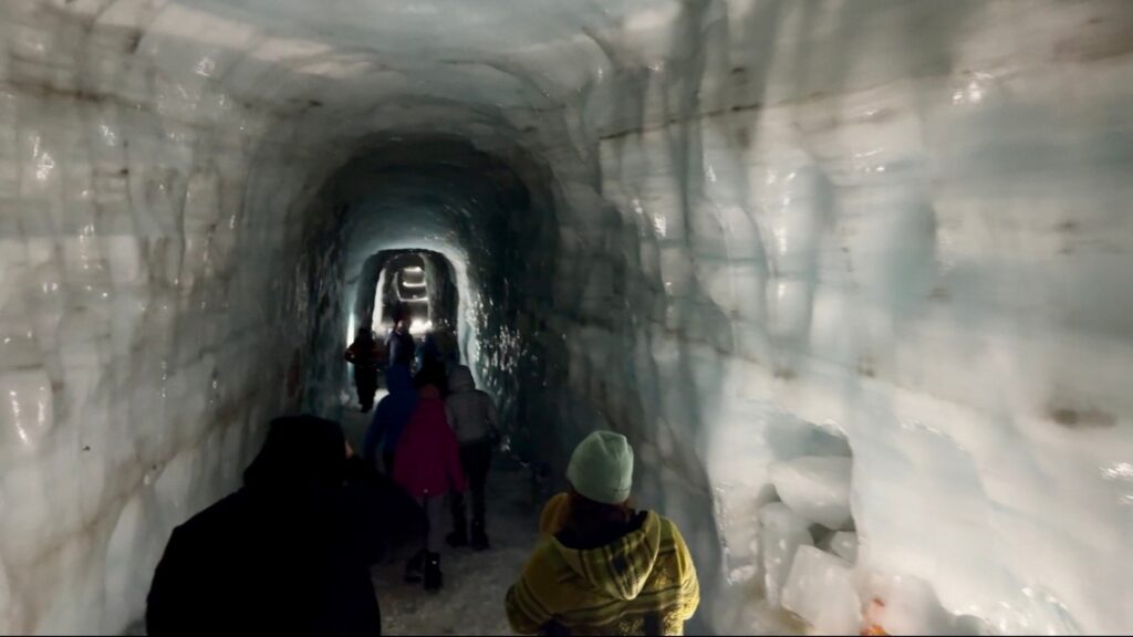 Inside Langjökull glacier in Iceland