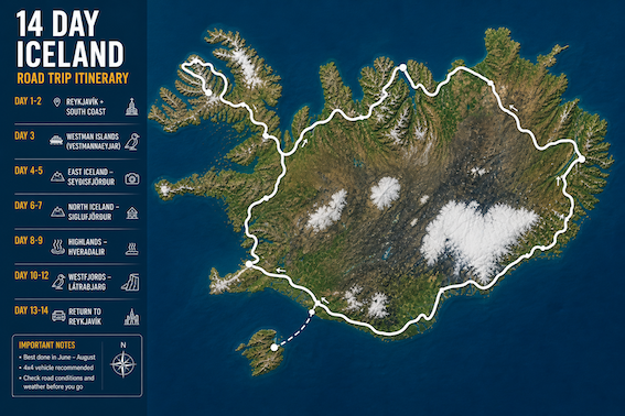 14 day itinerary in Iceland